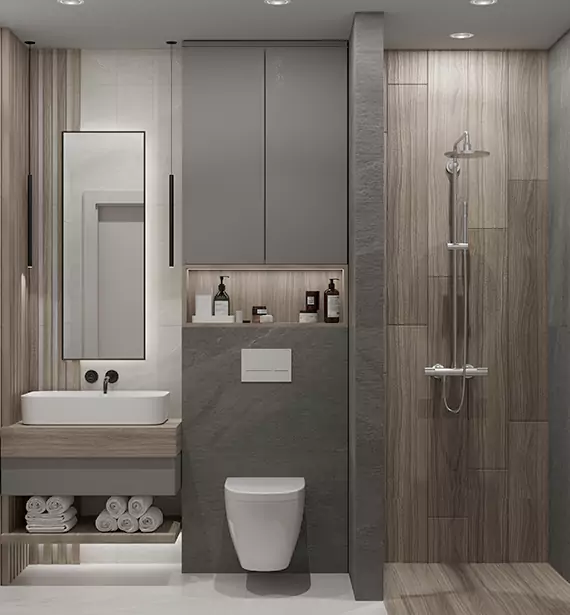 Modern Small Bathroom Remodel in Towson, MD